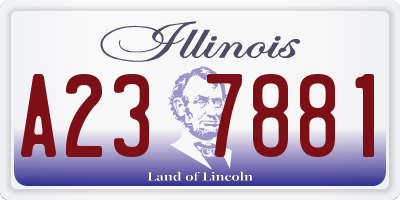 IL license plate A237881