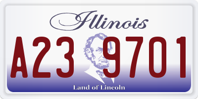 IL license plate A239701