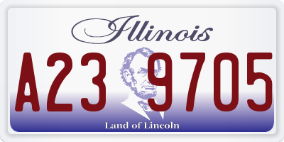 IL license plate A239705