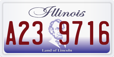 IL license plate A239716