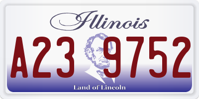 IL license plate A239752