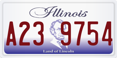 IL license plate A239754