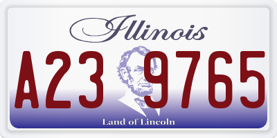 IL license plate A239765