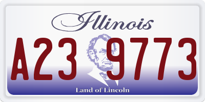 IL license plate A239773
