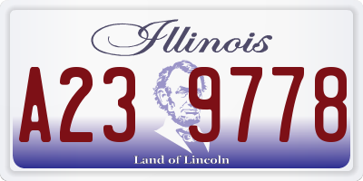 IL license plate A239778