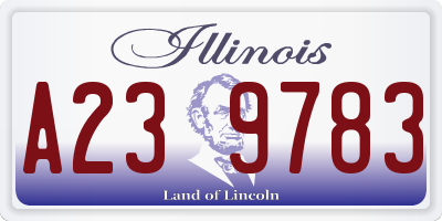 IL license plate A239783