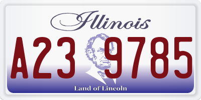 IL license plate A239785