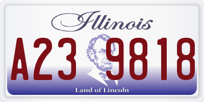 IL license plate A239818