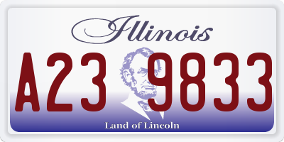 IL license plate A239833