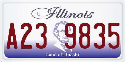 IL license plate A239835