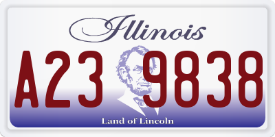 IL license plate A239838