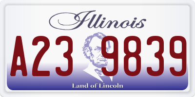 IL license plate A239839