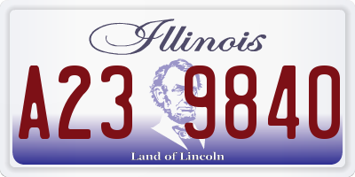 IL license plate A239840