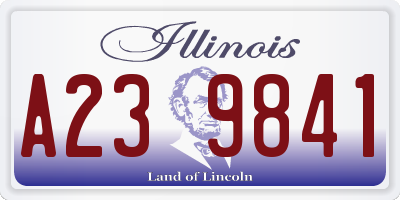 IL license plate A239841