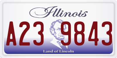 IL license plate A239843