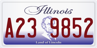 IL license plate A239852