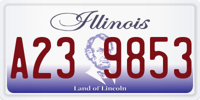 IL license plate A239853