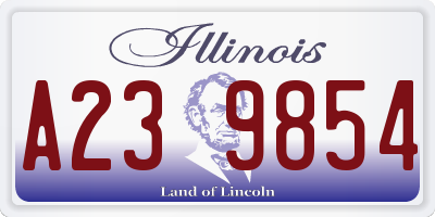 IL license plate A239854