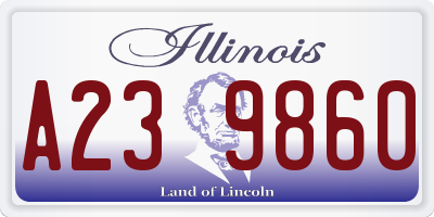 IL license plate A239860