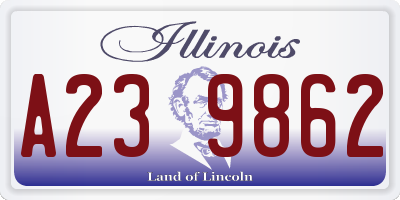 IL license plate A239862