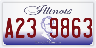 IL license plate A239863