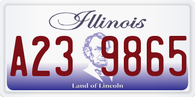 IL license plate A239865