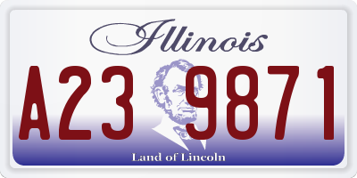 IL license plate A239871