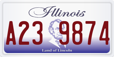 IL license plate A239874
