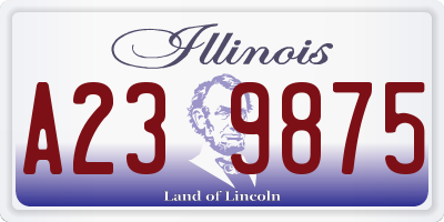 IL license plate A239875