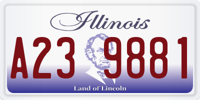 IL license plate A239881