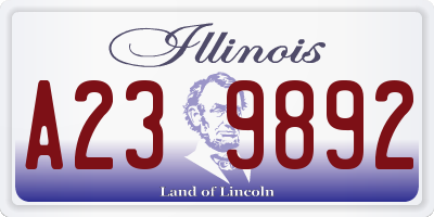 IL license plate A239892