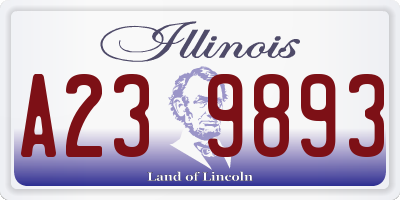 IL license plate A239893