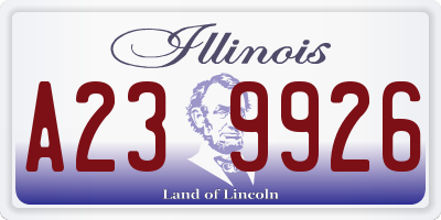 IL license plate A239926