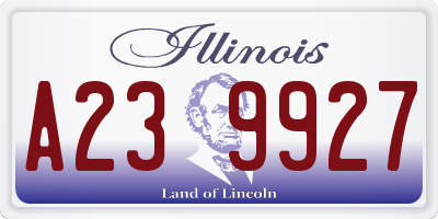 IL license plate A239927