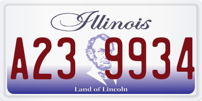 IL license plate A239934