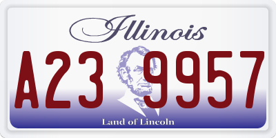 IL license plate A239957