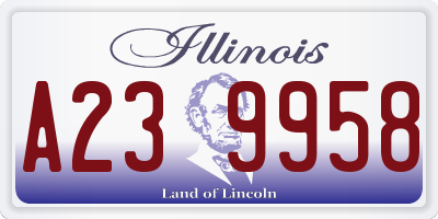 IL license plate A239958