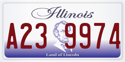 IL license plate A239974