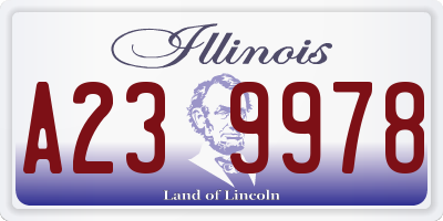 IL license plate A239978