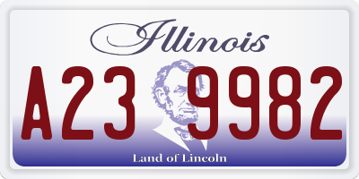 IL license plate A239982