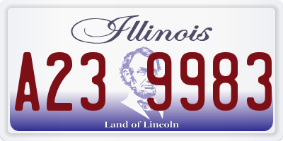 IL license plate A239983