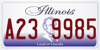 IL license plate A239985