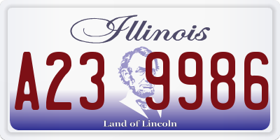 IL license plate A239986