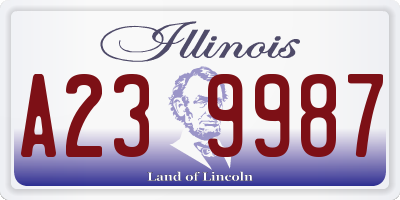 IL license plate A239987