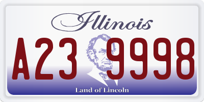 IL license plate A239998