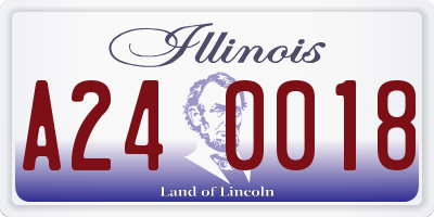 IL license plate A240018