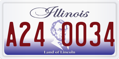 IL license plate A240034