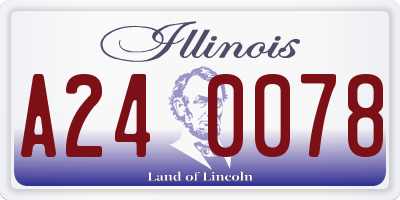 IL license plate A240078