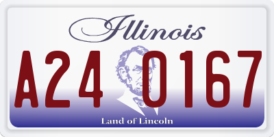 IL license plate A240167