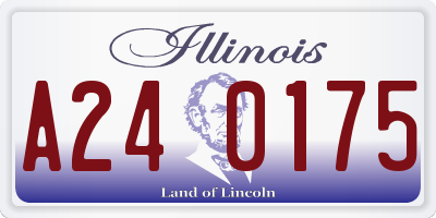 IL license plate A240175